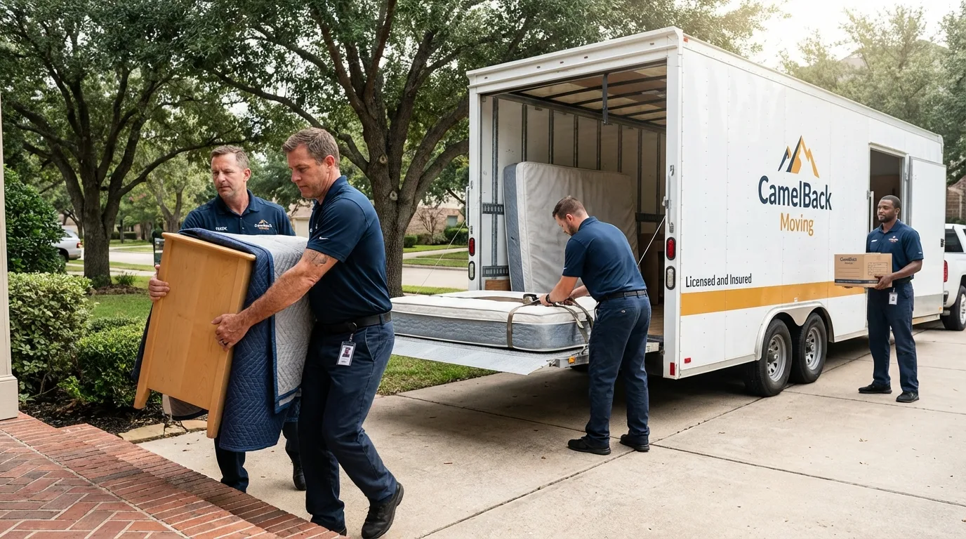 Crew loading residential truck for cross-state move from Keenesburg, CO