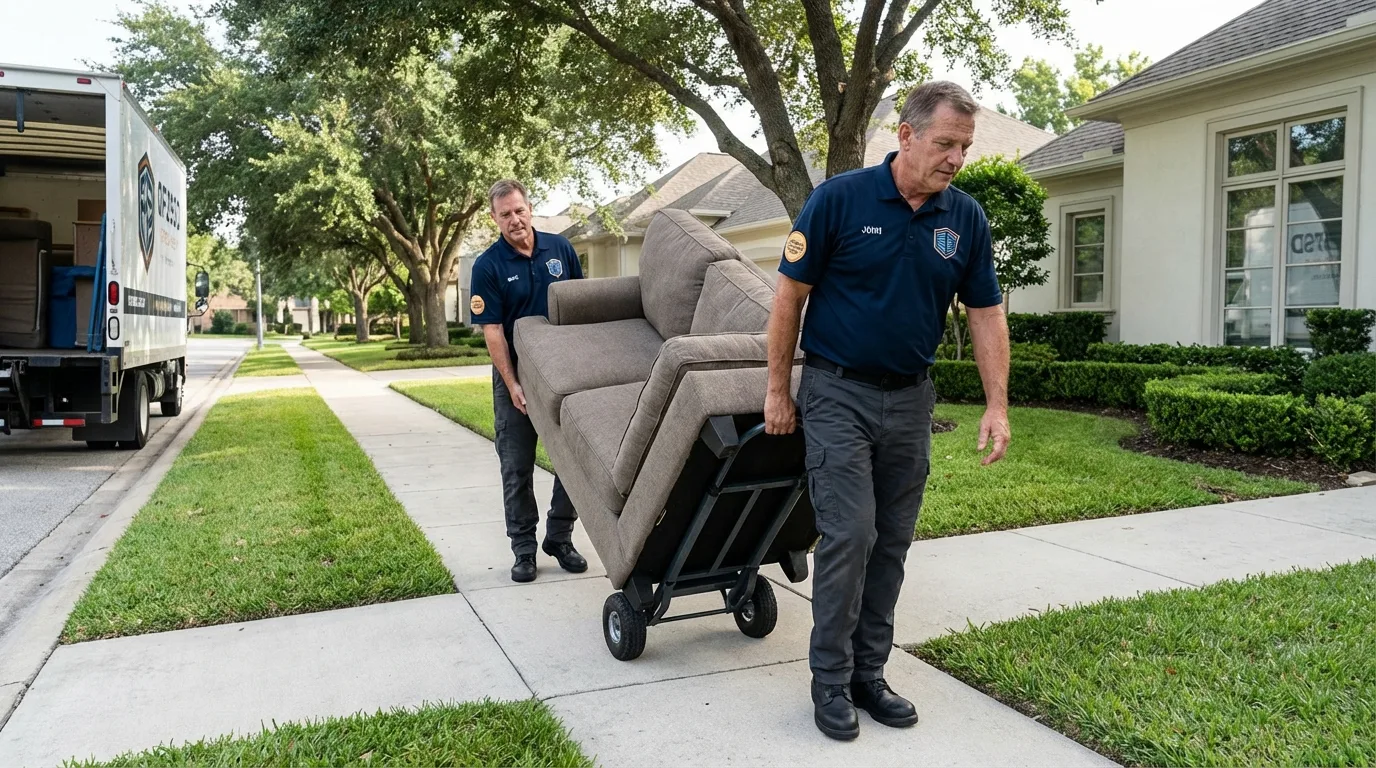 Local residential moving crew loading furniture in Keenesburg, CO